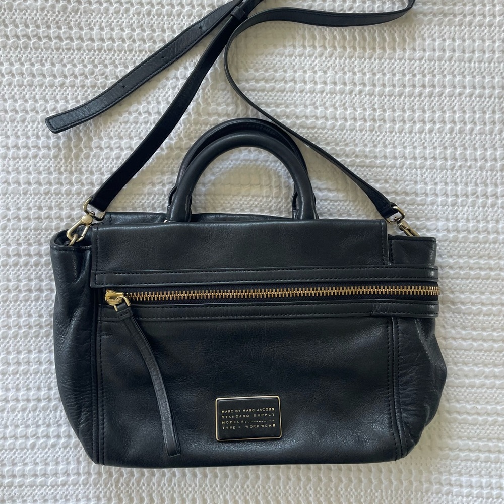 Marc by Marc Jacobs Third Rail black leather tote shoulder bag